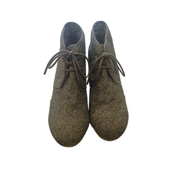 TOMS Desert Wedge Lace-Up Booties Womens Size 8.5 Gray - Picture 2 of 7